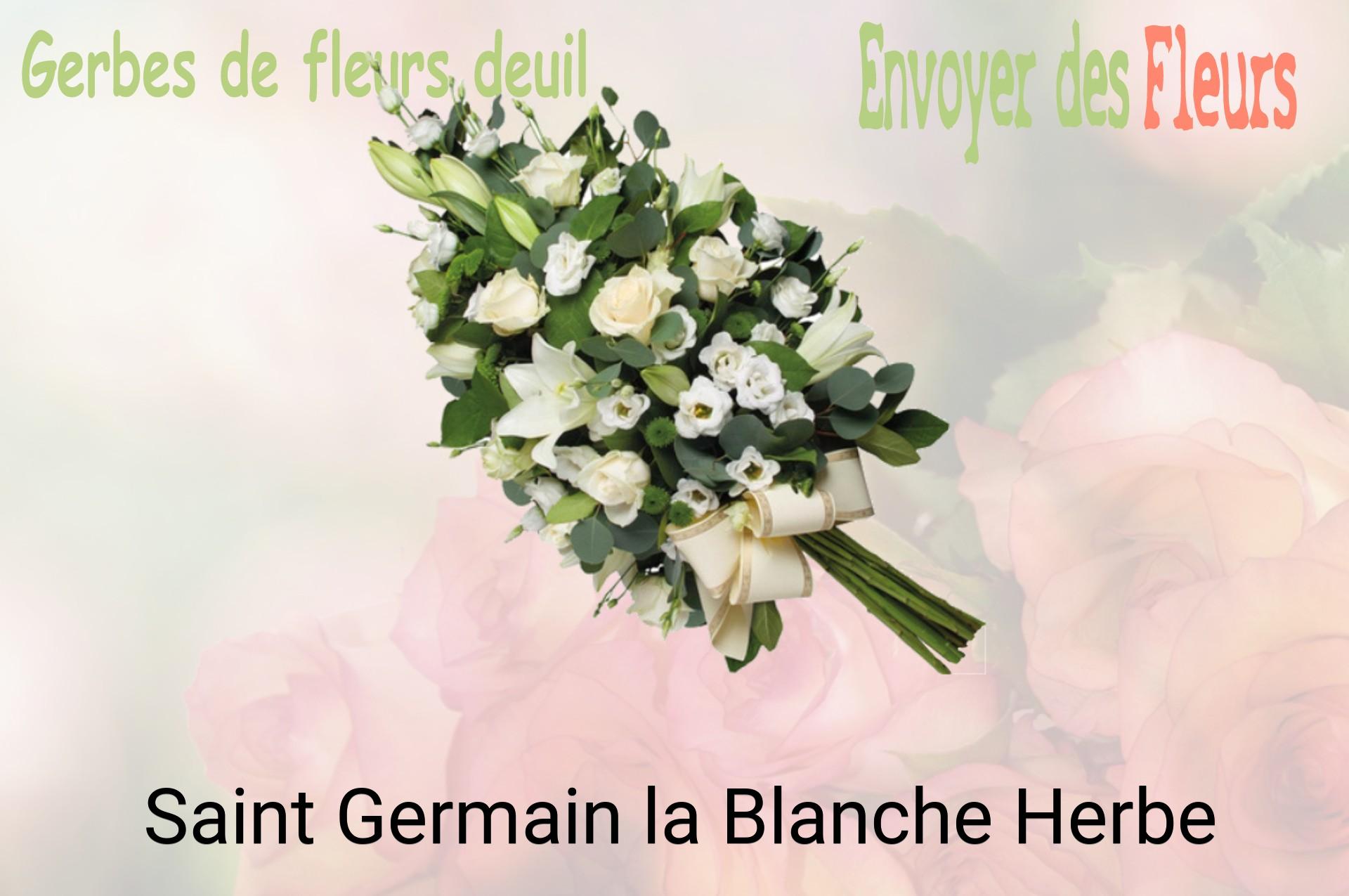 Gerbe de fleurs de deuil livrée à Saint-Germain-la-Blanche-Herbe